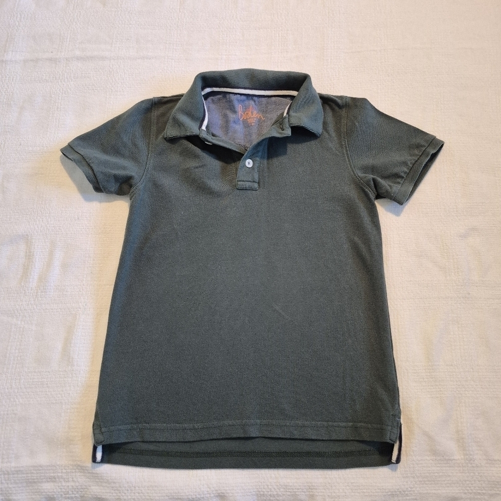 Mini Boden boys size 7-8 years green polo short sleeve shirt, VGUC
